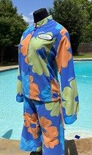 Surf Line Hawaii Original Jams Zippered Jacket  Capri Pants UNISEX Poppy Royal