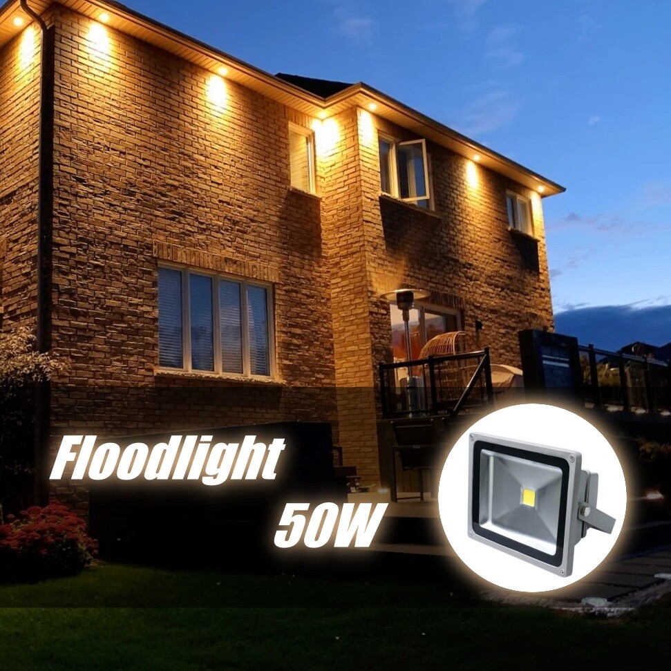 12V-24V DC50W LED Flood Light for Outdoor Landscape Pathway Yard