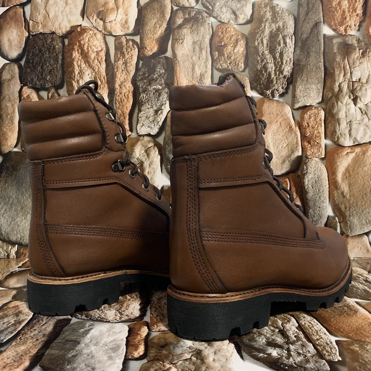 TIMBERLAND MEN'S AMERICAN CRAFT 8 IN WATERPROOF BOOT MD BROWN FULL