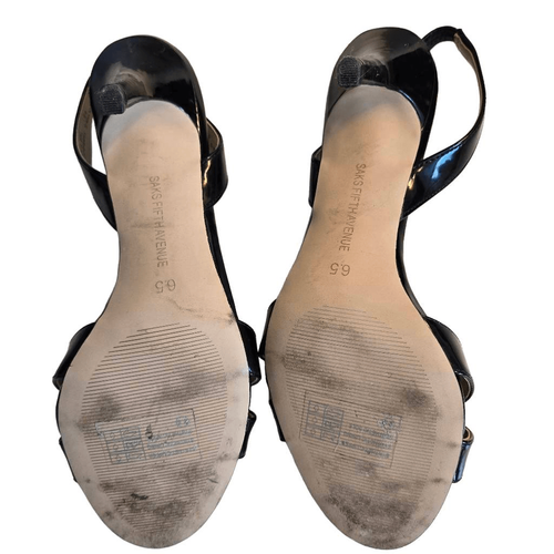 Saks Fifth Avenue Womens Peep Toe Sling Back Pump Shoes Black Size 6.5 - Picture 2 of 10