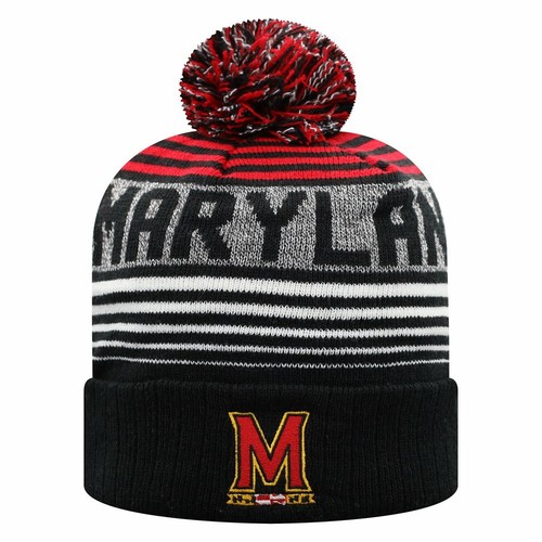 MARYLAND TERRAPINS TERPS NCAA GORRO TOP THE WORLD POM KNIT OVERT CAP HAT NWT! - Imagen 2 de 5
