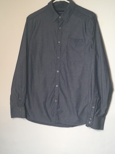 Schnalle schwarz Button Up Shirt Langarm Herren Medium