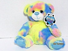 Toys R Us Animal Alley Bear Plush Pastel Tye Die Blue Pink Yellow Toy With Tag