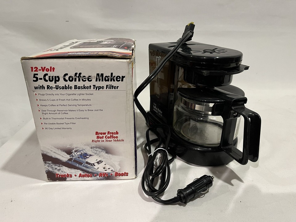 Roadpro 12v Coffee Maker 5 Cup Carafe for Plugging into Cigarette