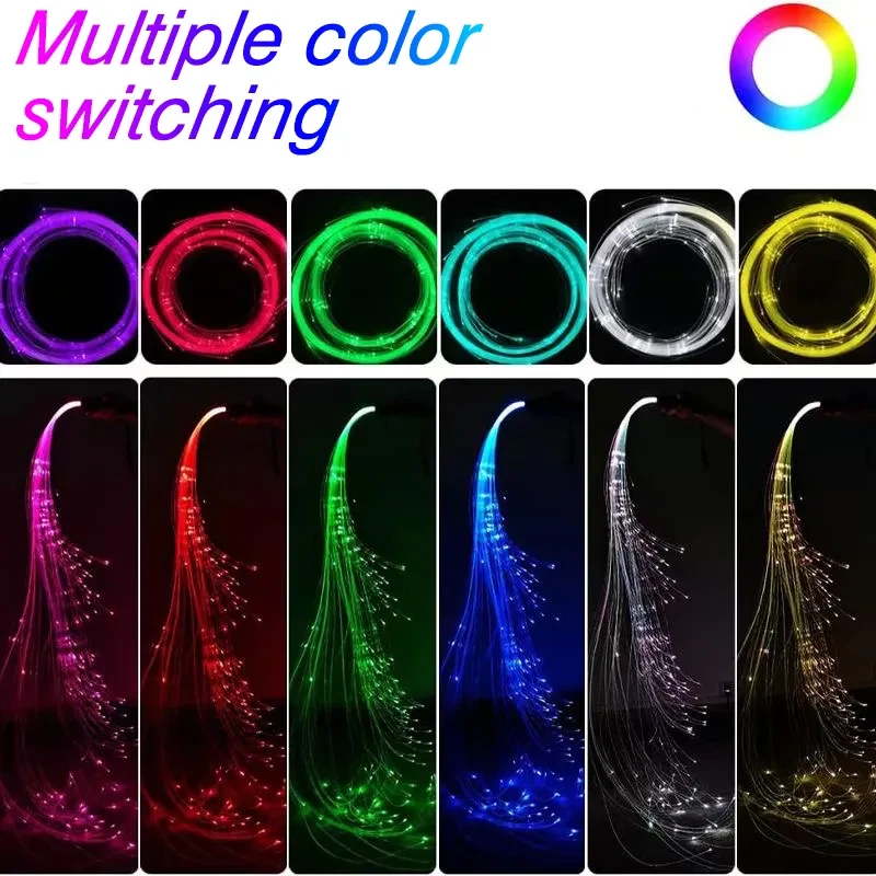 Festival Whip Toy LED Fiber Optic swivel Bright light up For Rave/Party - Picture 4 of 5