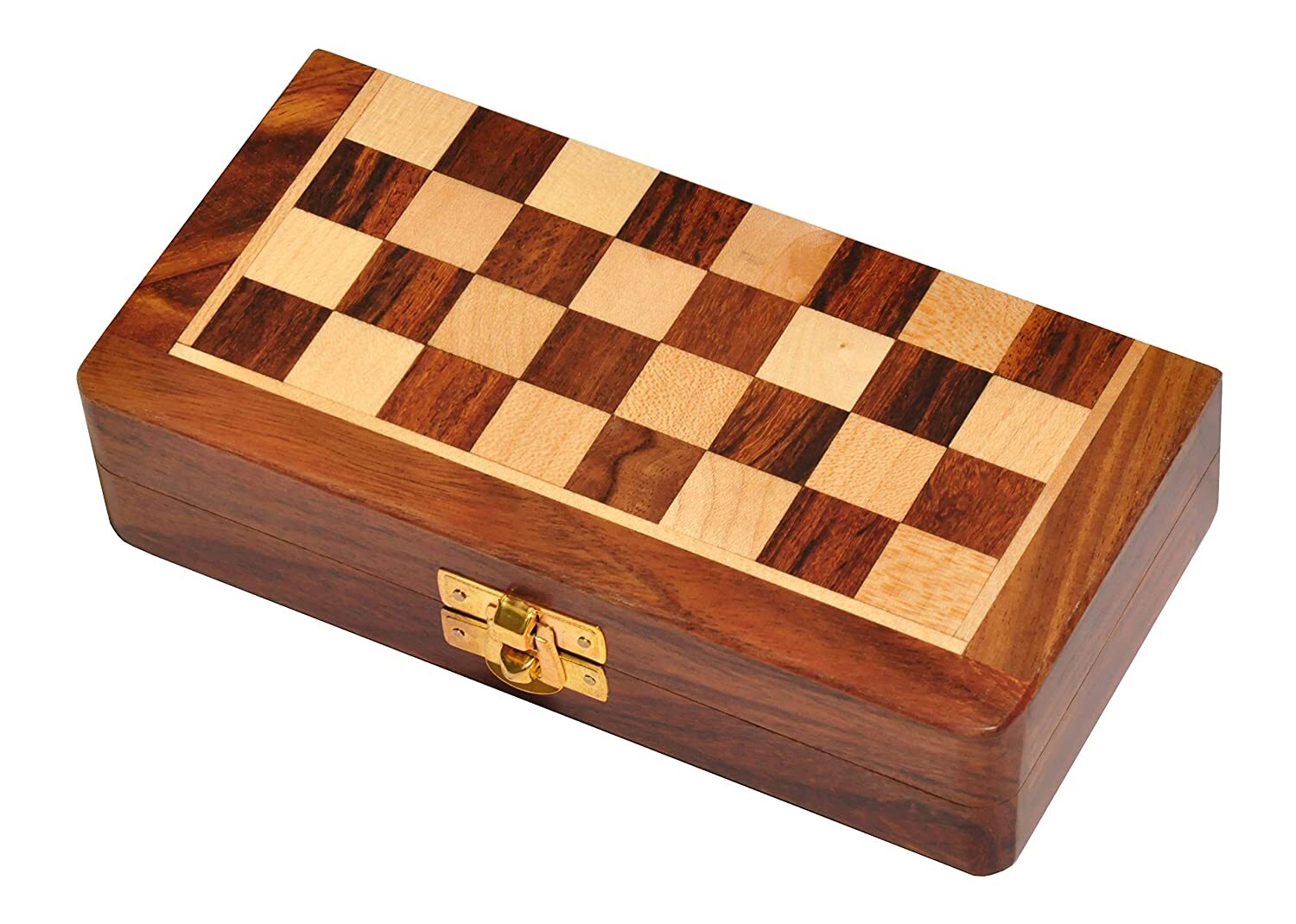 Wooden Chess Board Set and Extra Queen, Indian 7" x 7" inch