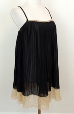 Victoria's Secret Angels M L Nightie Baby Doll Chemise Black Pleated Lace