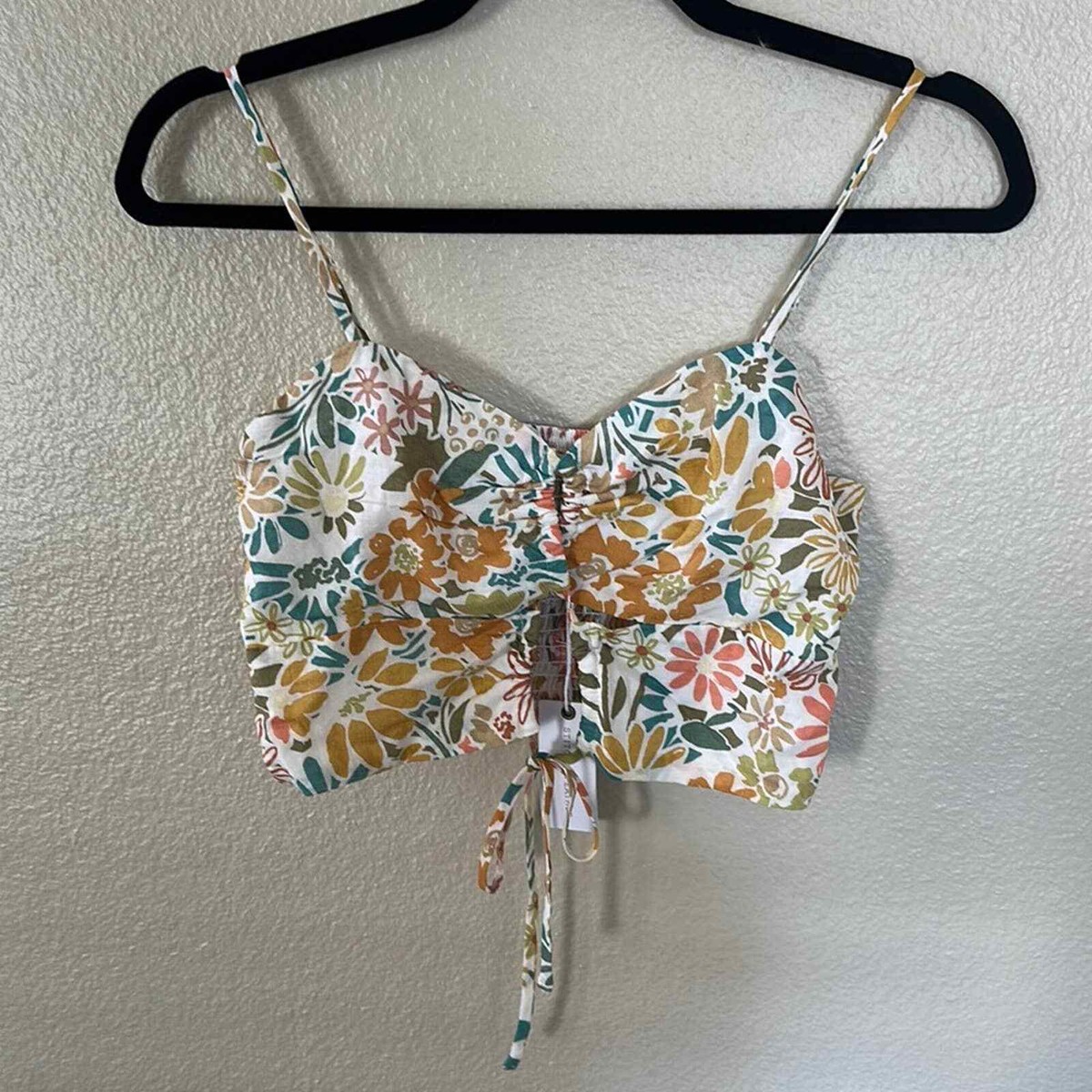 NEW Illa Illa Floral Tie Front Crop atop Tank Size Small NWT | eBay