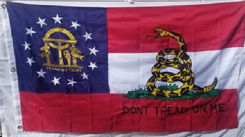 3X5 GEORGIA TREAD ON ME Staatsflagge Gadsden GA SCHWERLAST 600D NYLON - Bild 1 von 3