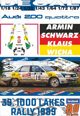 DECAL AUDI 200 QUATTRO A.SCHWARZ 1000 LAKES R.1989 7th (01)