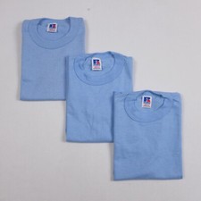 VINTAGE 80's Russell Athletic Lot of 3 Youth S Lt. Blue T-Shirts