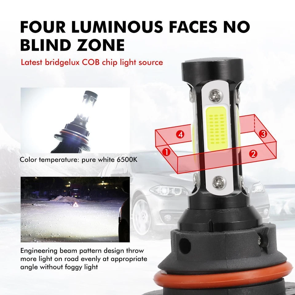 Farol de LED + lâmpadas de neblina COB para 2003 2004 2005 Dodge Ram 1500 2500 3500 - Imagem 4 de 4