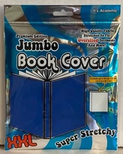Jumbo Stretchable Book Cover BLUE  XXL Fits Books up to 10 X 15