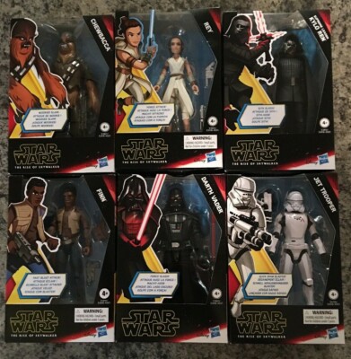 6 - STAR WARS THE RISE OF SKYWALKER 5'' ACTION FIGURES, DARTH, FINN, KYLO, REY, 