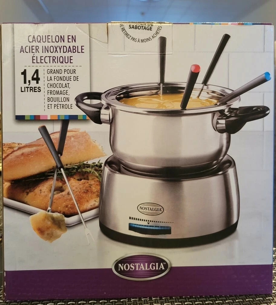 Nostalgia stainless steel store electric fondue pot