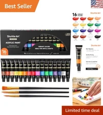 Artist-Quality 16-Color Acrylic Paint Set, Non-Toxic, Quick-Drying & Versatile
