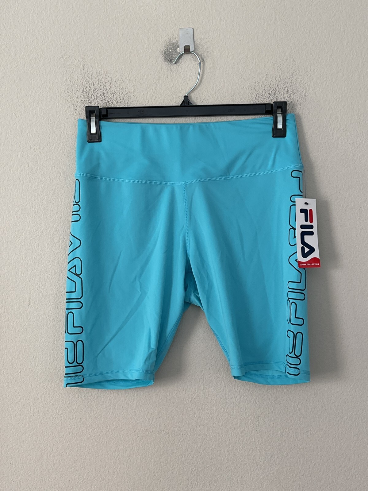 Nuovo con etichette! "Pantaloncini bici da donna Fila taglia 1X taglie forti con logo stampato a bacche" blu