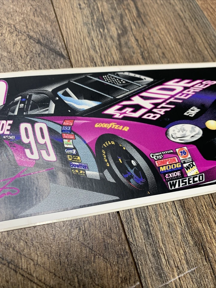 PEGATINA PARACHOQUES JEFF BURTON #99 EXIDE CARRERAS NUEVO Defectos Ruedas Deportes Foto 3 de 4