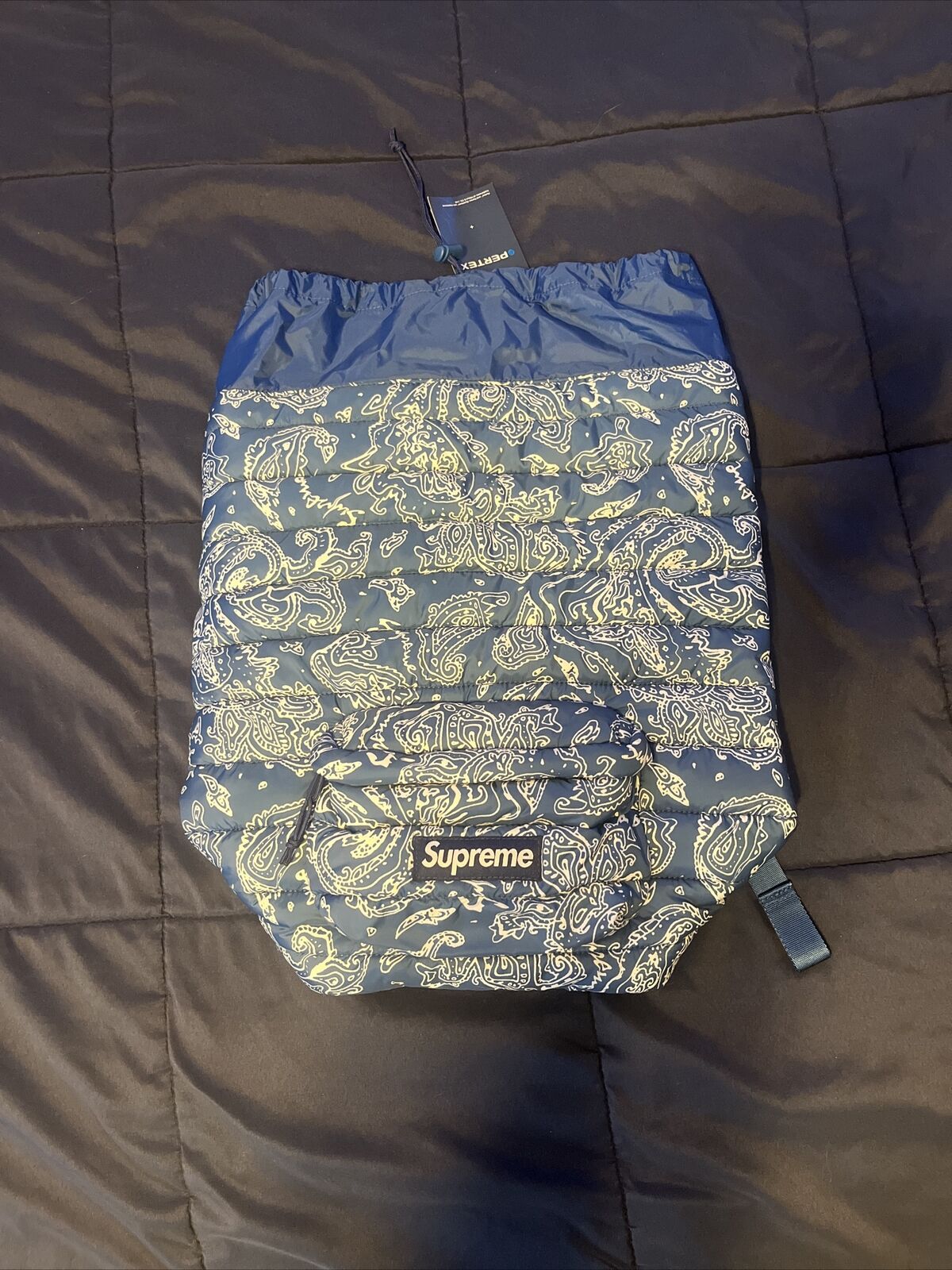 Supreme Puffer Backpack Red Paisley