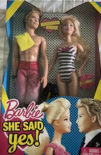 Mattel Pink 2010 She Said Yes Barbie And Ken Doll, New In Box. Box Sealed.