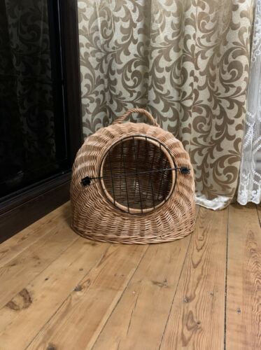 cat rattan cat bed house woven willow basket lover pet carrier wicker dog - Afbeelding 1 van 12