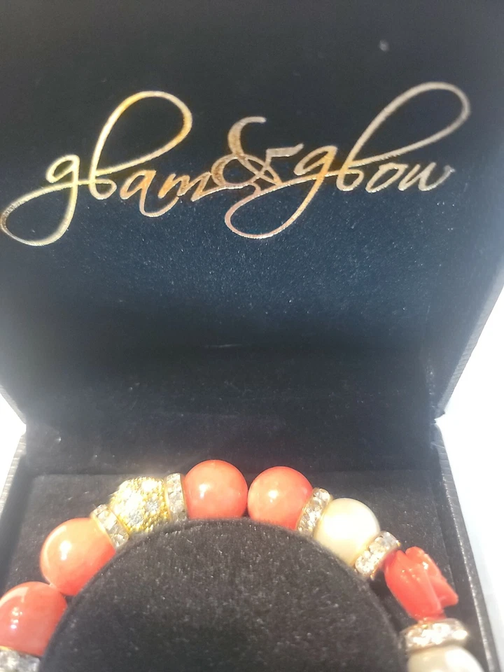 Brazalete Glam Glou estrás elástico con cuentas loro Foto 4 de 4