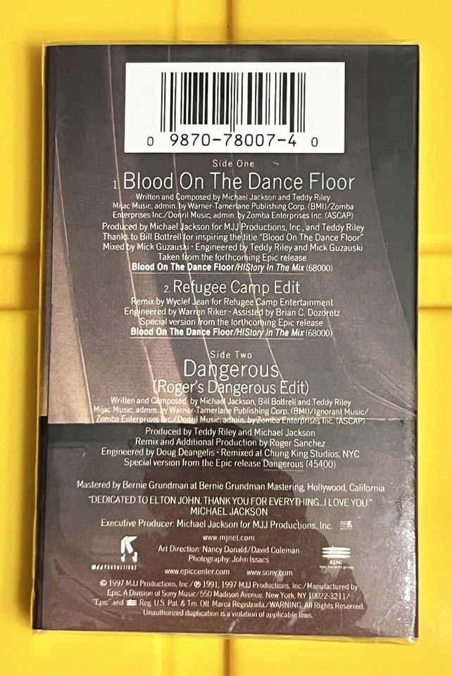 Michael Jackson – Blood On The Dance Floor (Cassette Single) [1997] • Brand New - Image 2 of 3