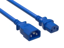Cable Leader 8ft C13 to C14 Heavy-Duty Power Extension Cord 14 AWG 15A BLUE