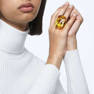 NEU UND VERPACKT Swarovski Lucent Ring Oversized Kristall, Achteckschliff Gr. 52 gelb 330,00  