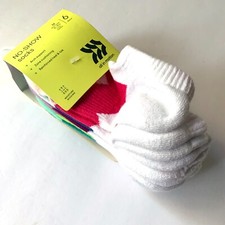 All In Motion No Show Socks Girls Shoe Sz 9-2 1/2 M 6 Pack