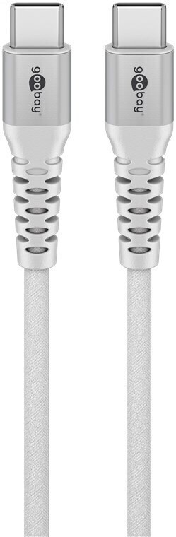 Usb-c™-auf-usb-c™-textilkabel Mit Metallsteckern, 1 M, Weiß; Elegantes