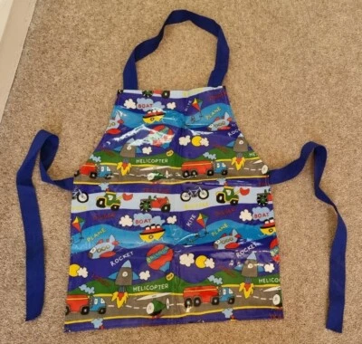 Kinderschürze Brum Brum PVC Baumwolle Fahrzeuge  - Bild 1 von 4