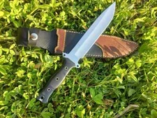 13" CUSTOM HANDMADE D2 TOOL STEEL BLADE HUNTING BOWIE WITH MICARTA HANDLE+SHEATH