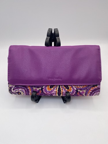 Vera Bradley Icónica Cartera Tamaño Completo en Estampado de Tapiz de Sueño Púrpura 8” x 4” - Imagen 1 de 12