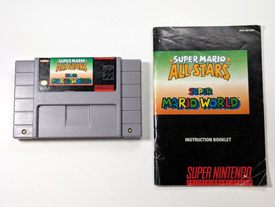 Super Mario All-Stars + Super Mario World Nintendo SNES with manual authentic