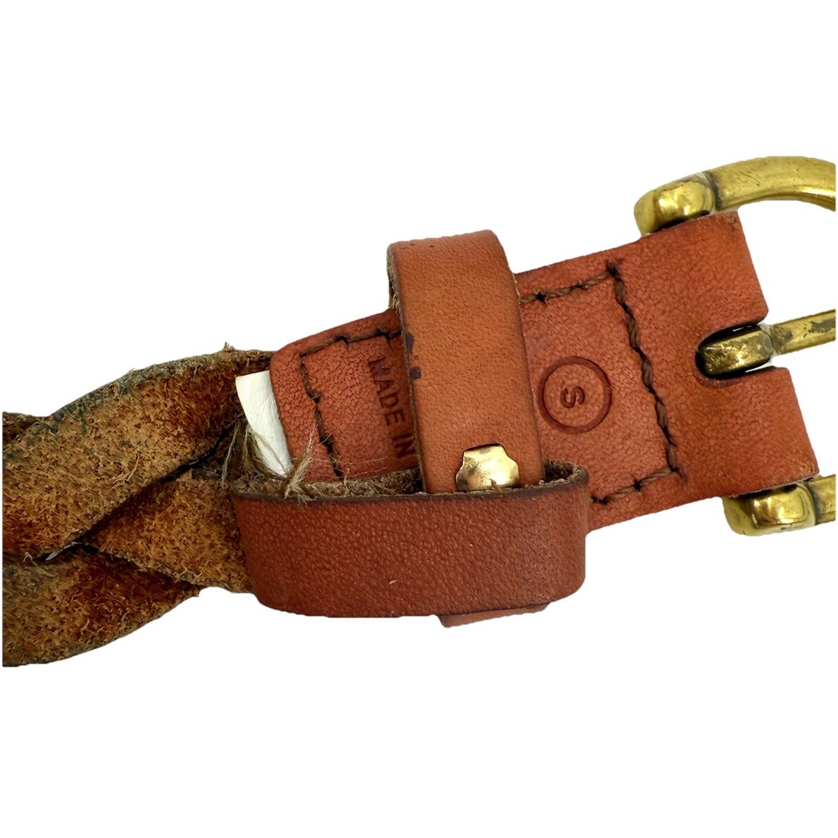 Fossil Belt Womens Medium Brown Leather Braided Boho Country  display picture 2