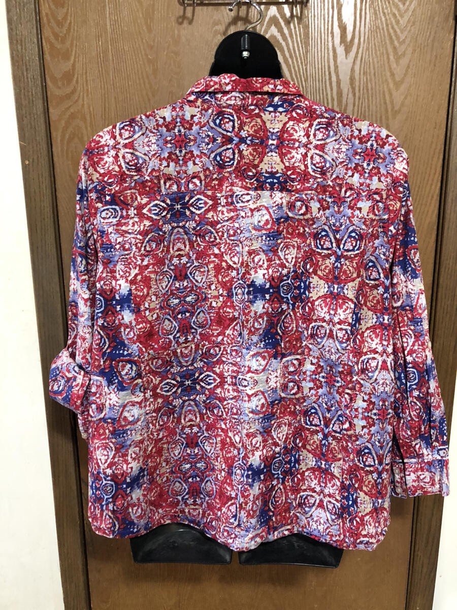 Catherines Multi-Colored Button Front Cotton Top … - image 5