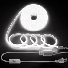 Outdoor Cob LED Rope Lights Waterproof With Switch IP65 20 Ft 6M AC110V 120V LED