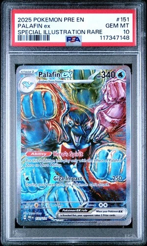 Pokémon Palafin EX Prismatic Evolutions Card 151/131 PSA 10 Gem Mint SIR English