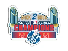 Los Angeles Dodgers Back to Back Champions Sticker Baseball Decals MLB 2025