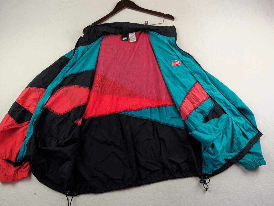 Vtg Nike Windbreaker Retro Colorblock Mens XL Black Red Blue Nylon Jacket - Image 3 of 4