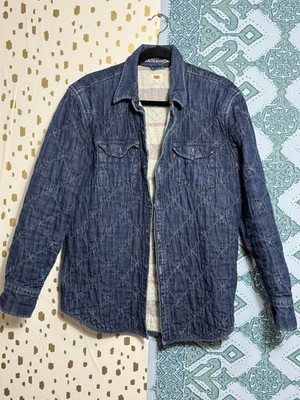 Levi's Quilted Blue Jacket for Men Button Closure Chest Pockets Casual