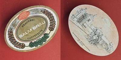 Salm Bräu Im Salesianerkloster Wien Brauerei Bierdeckel Bier