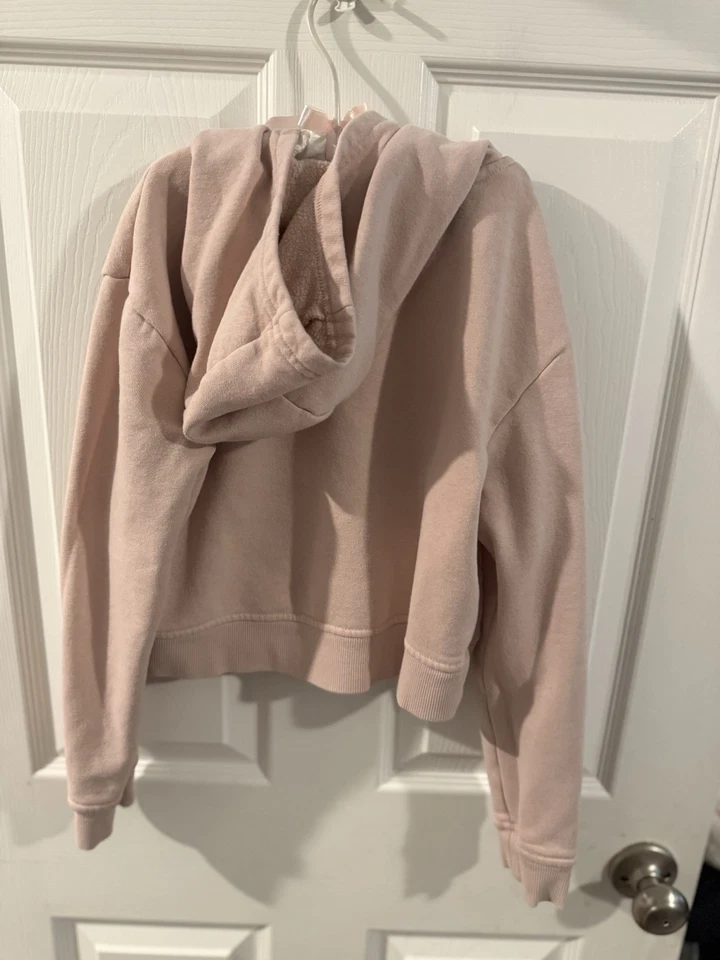 The North Face Hoodie Girls M Medium Pink Dome Fleece Line Pullover Pouch Pocket - Image 3 of 4