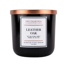 Chesapeake Bay Candle, The Collection, 2-Wick Soy Candle, Leather Oak, 12oz, ...