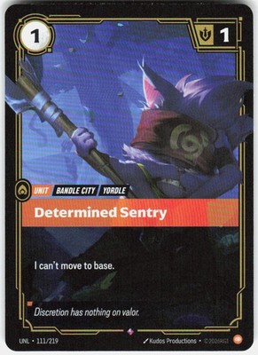 Determined Sentry Foil 111/219 Unleashed Riftbound League of Legends