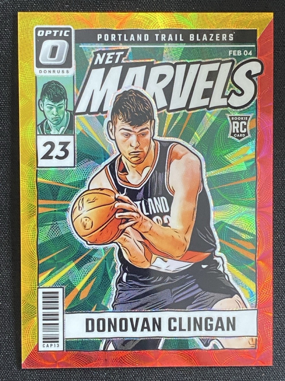 Donovan Clingan 2024-25 Panini Donruss Optic Net Marvels Red Gold Scope RC /99