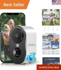 4G Cellular Security Camera - 2K Portable No Wi-Fi, 6000mAh Battery, 2-Way Audio