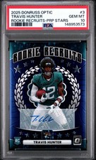 2025 Donruss Optic Travis Hunter Rookie Recruits Purple Stars Auto /25 PSA 10 RC