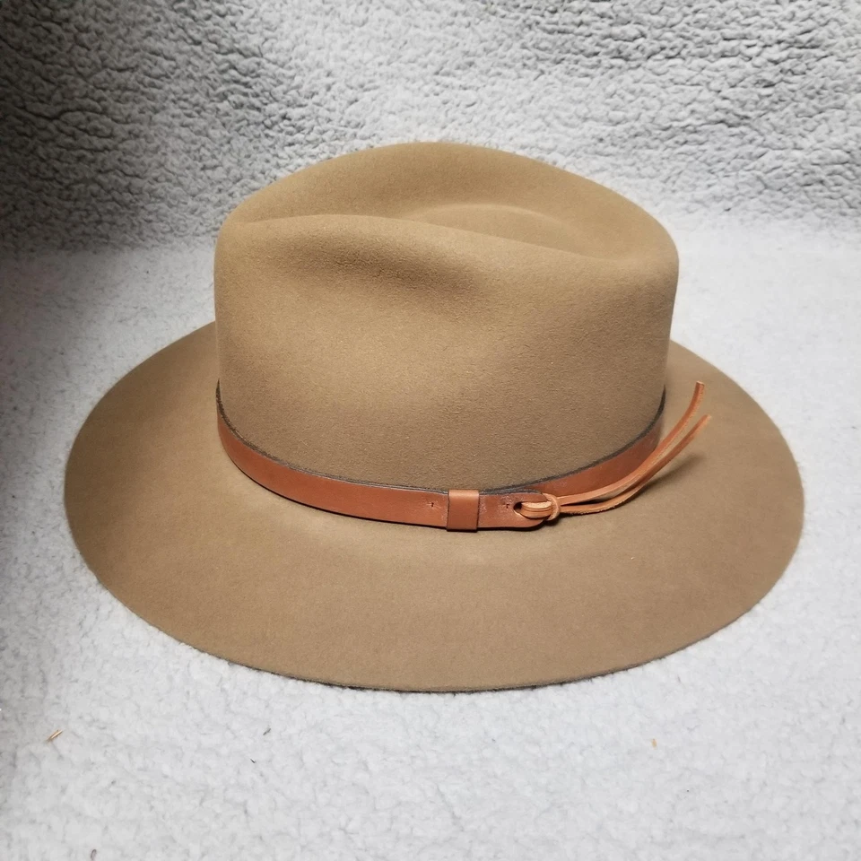 Sombrero Stetson Fedora Ajustado Para Hombres 7 1/2 Spring Creek II Eddie Bauer Banda de Cuero Foto 2 de 4